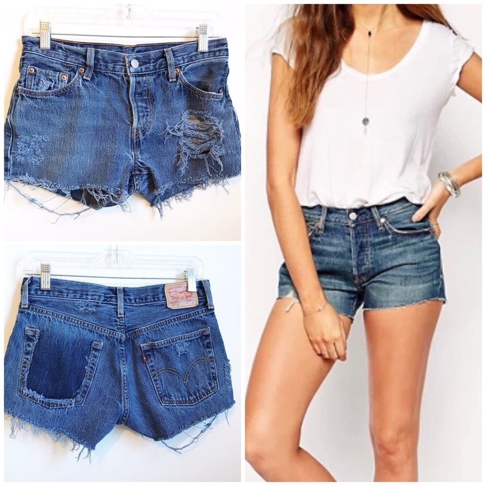 Levi’s 501 Ultra Distressed Cutoff Denim Shorts 8